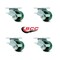 Service Caster 3.25 Inch Green Poly on Cast Iron Swivel Caster Set with Ball Bearing and Brakes SCC-30CS3420-PUB-GB-SLB-4 - alternate 5